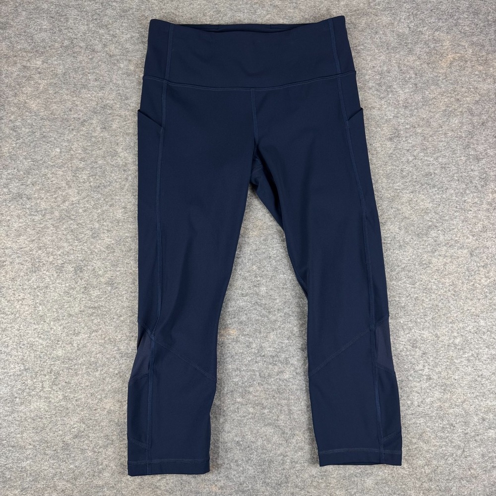 Lululemon Pace Rival High Rise Crop 22" No Zip Full Luxtreme True Navy Womens 8